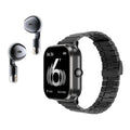 D8Pro 2.01" TFT Smartwatch with Earbuds Smart Watch TWS Wireless Bluetooth Headset Health Monitor Fitness Tracker Bluetooth Call Music Player (Black Steel)