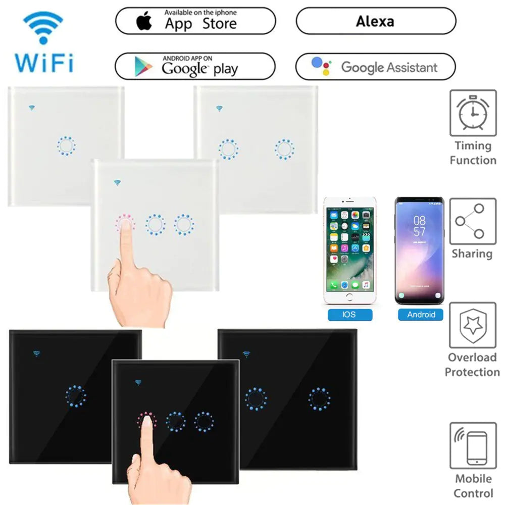 Sonoff Touch 86mm Smart Home Light Switch, Alexa Compatible